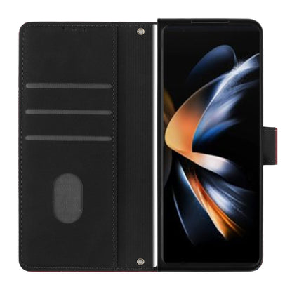 YB Imprinting Series-1 for Samsung Galaxy Z Fold5 5G Leather Phone Cover Wallet Stand Imprinted Case