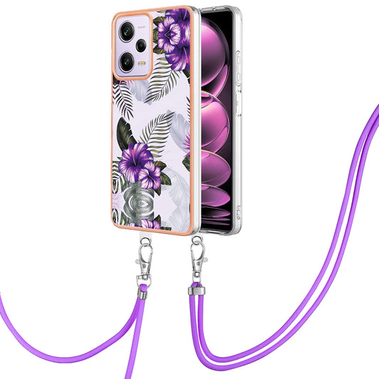 YB IMD Series-4 TPU Plating Cover for Xiaomi Redmi Note 12 Pro 5G / Note 12 Pro Speed 5G / Poco X5 Pro 5G , Marble Flower Pattern Phone Case