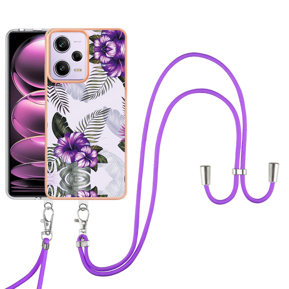 YB IMD Series-4 TPU Plating Cover for Xiaomi Redmi Note 12 Pro 5G / Note 12 Pro Speed 5G / Poco X5 Pro 5G , Marble Flower Pattern Phone Case