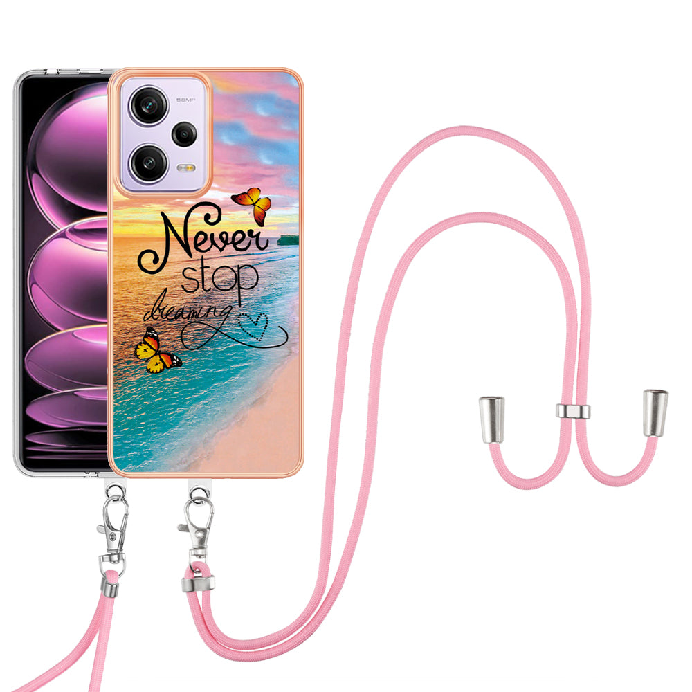 YB IMD Series-4 TPU Plating Cover for Xiaomi Redmi Note 12 Pro 5G / Note 12 Pro Speed 5G / Poco X5 Pro 5G , Marble Flower Pattern Phone Case