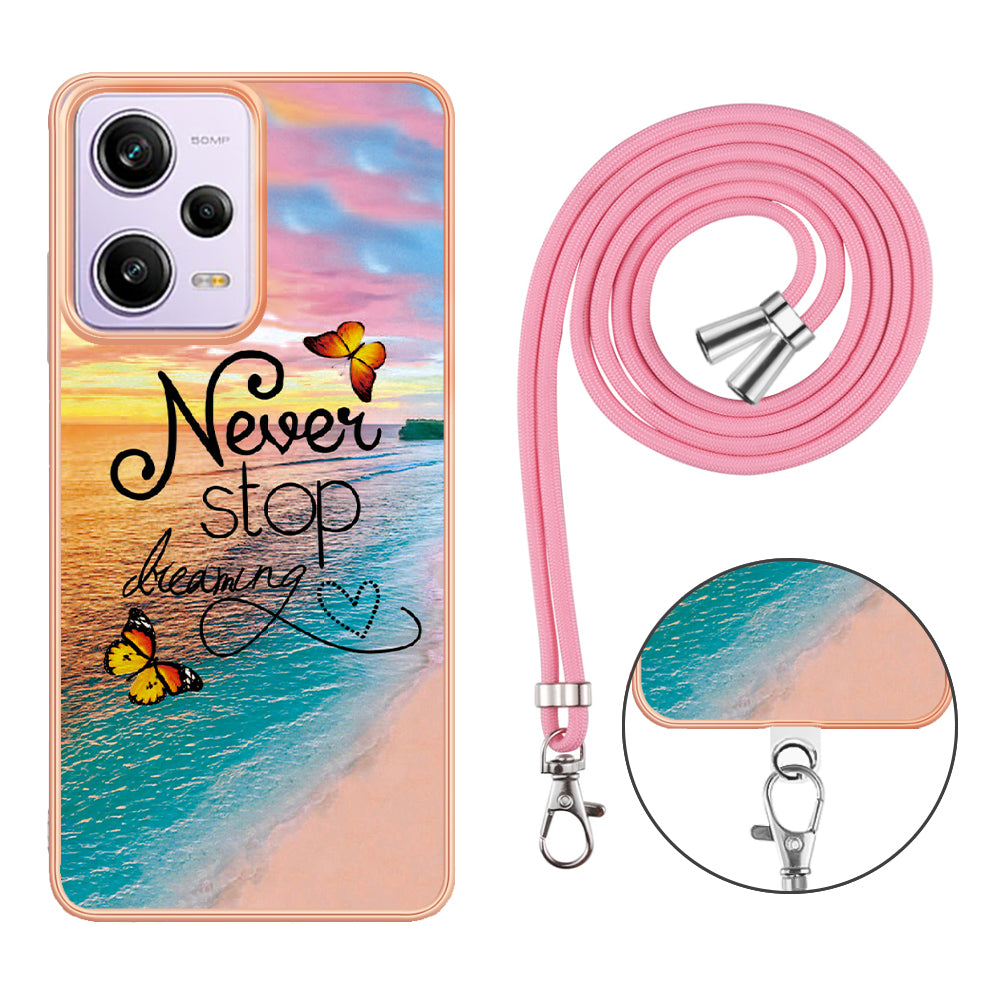 YB IMD Series-4 TPU Plating Cover for Xiaomi Redmi Note 12 Pro 5G / Note 12 Pro Speed 5G / Poco X5 Pro 5G , Marble Flower Pattern Phone Case