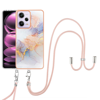 YB IMD Series-4 TPU Plating Cover for Xiaomi Redmi Note 12 Pro 5G / Note 12 Pro Speed 5G / Poco X5 Pro 5G , Marble Flower Pattern Phone Case