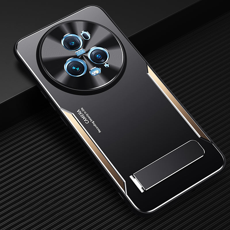 For Honor Magic5 Pro Shockproof Phone Cover Kickstand TPU+Aluminium Alloy Cell Phone Shell Case