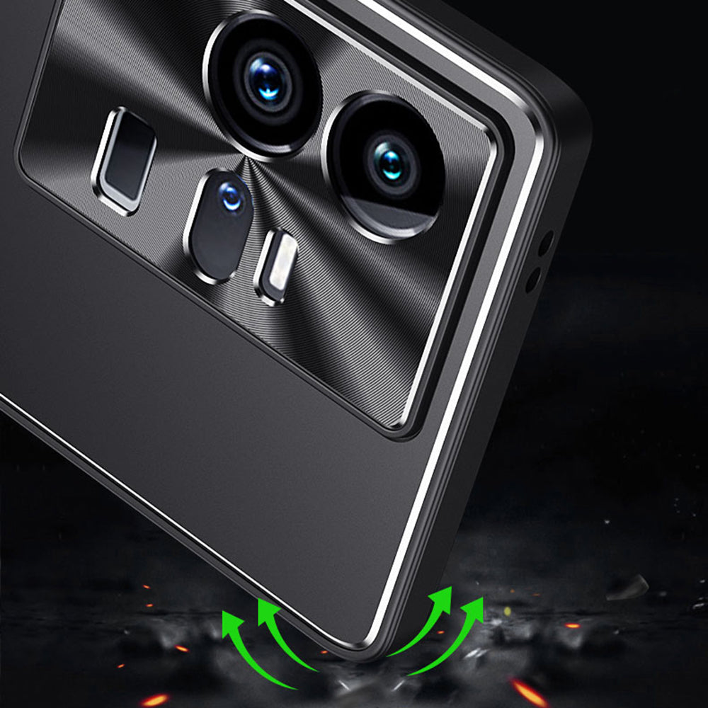 For vivo iQOO 11 Pro 5G Soft TPU + Hard Aluminium Alloy Anti-fall Cover Shockproof Phone Case