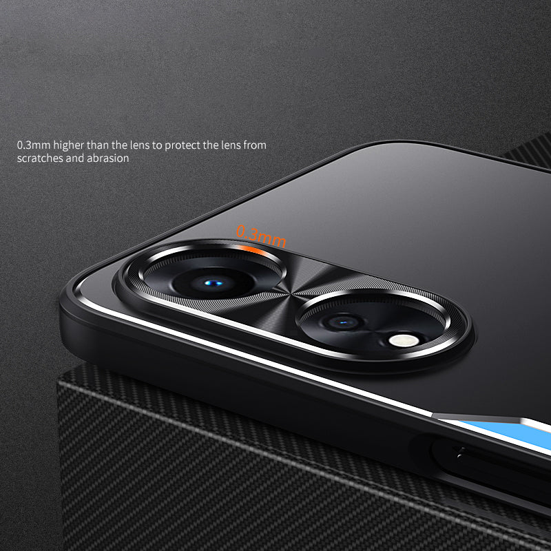 For Oppo A58 5G Kickstand Phone Case Aluminum Alloy Soft TPU Lens Protection Cover