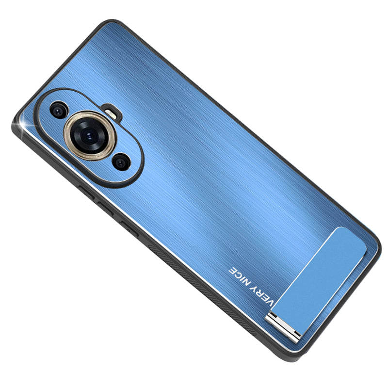For Huawei nova 11 Pro / 11 Ultra Aluminium Alloy+TPU Cover Brushed Phone Case with Kickstand