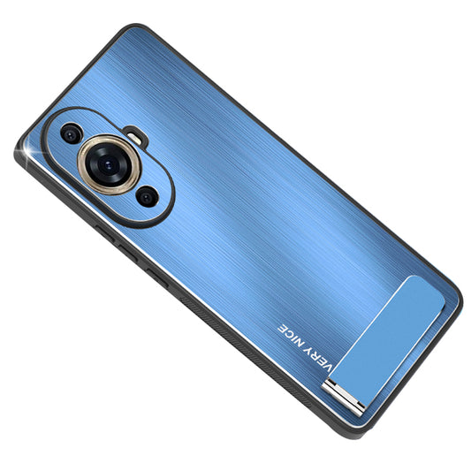 For Huawei nova 11 Pro / 11 Ultra Aluminium Alloy+TPU Cover Brushed Phone Case with Kickstand