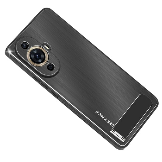 For Huawei nova 11 Pro / 11 Ultra Aluminium Alloy+TPU Cover Brushed Phone Case with Kickstand