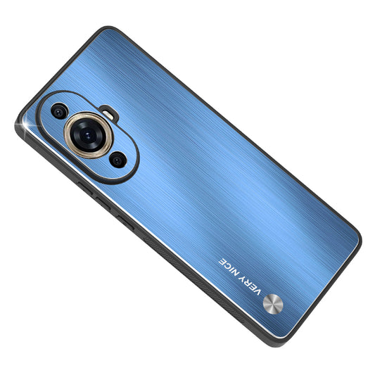 For Huawei nova 11 Pro / nova 11 Ultra Aluminium Alloy Back + TPU Frame Phone Case Brushed Cover