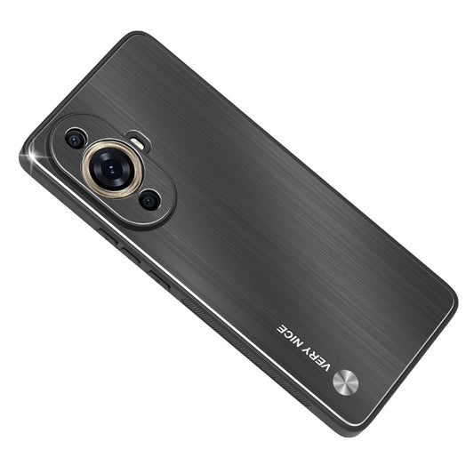 For Huawei nova 11 Pro / nova 11 Ultra Aluminium Alloy Back + TPU Frame Phone Case Brushed Cover