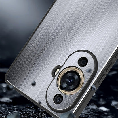 For Huawei nova 11 Pro / nova 11 Ultra Aluminium Alloy Back + TPU Frame Phone Case Brushed Cover