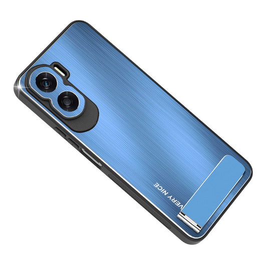 For Honor X50i 5G Kickstand Phone Case TPU+Aluminium Alloy Brushed Anti-scratch Cover