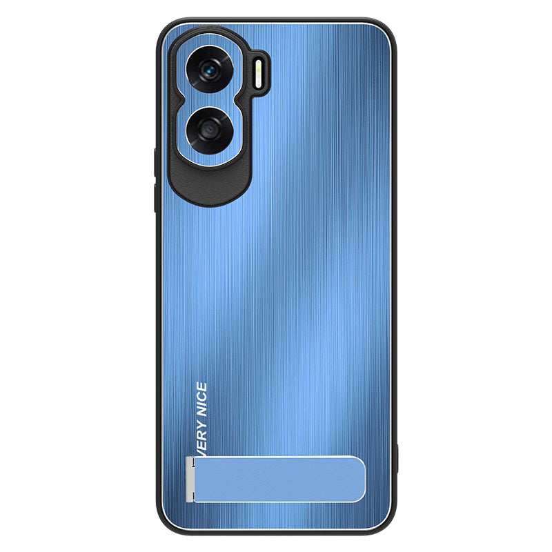 For Honor X50i 5G Kickstand Phone Case TPU+Aluminium Alloy Brushed Anti-scratch Cover