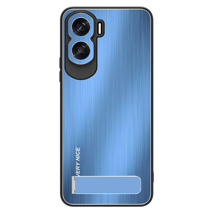 For Honor X50i 5G Kickstand Phone Case TPU+Aluminium Alloy Brushed Anti-scratch Cover