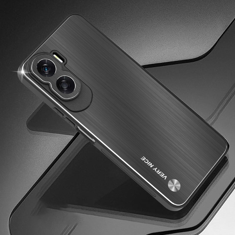 For Honor X50i 5G Aluminium Alloy + TPU Phone Case Shockproof Brushed Back Cover