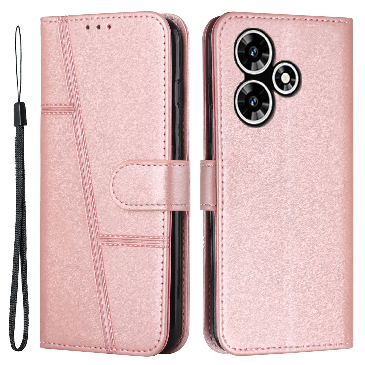 For Infinix Hot 30 Smartphone Case Anti-scratch PU Leather Magnetic Clasp Wallet Stand Cover