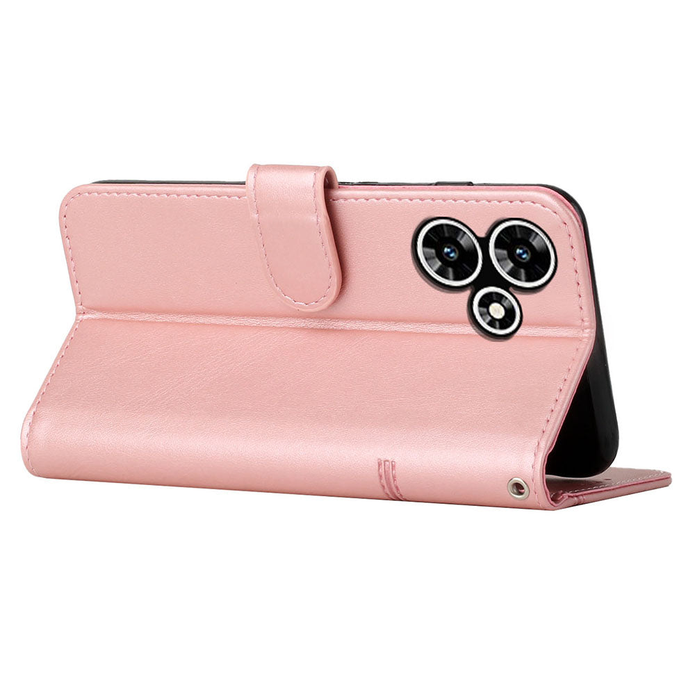 For Infinix Hot 30 Smartphone Case Anti-scratch PU Leather Magnetic Clasp Wallet Stand Cover