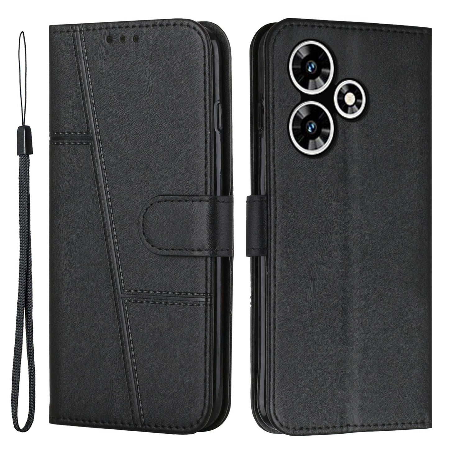 For Infinix Hot 30 Smartphone Case Anti-scratch PU Leather Magnetic Clasp Wallet Stand Cover