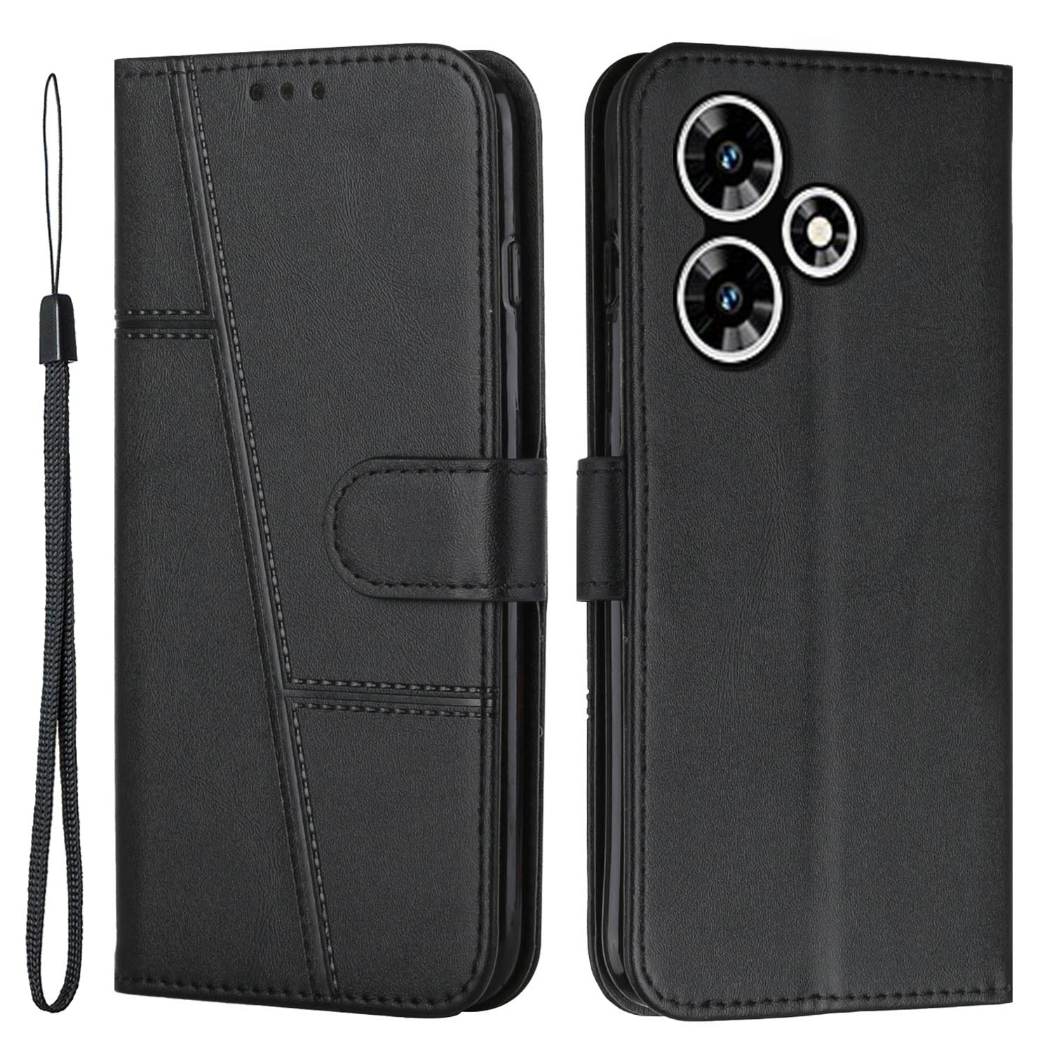 For Infinix Hot 30 Smartphone Case Anti-scratch PU Leather Magnetic Clasp Wallet Stand Cover