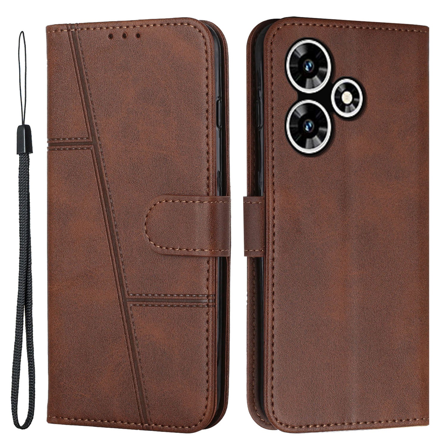 For Infinix Hot 30 Smartphone Case Anti-scratch PU Leather Magnetic Clasp Wallet Stand Cover