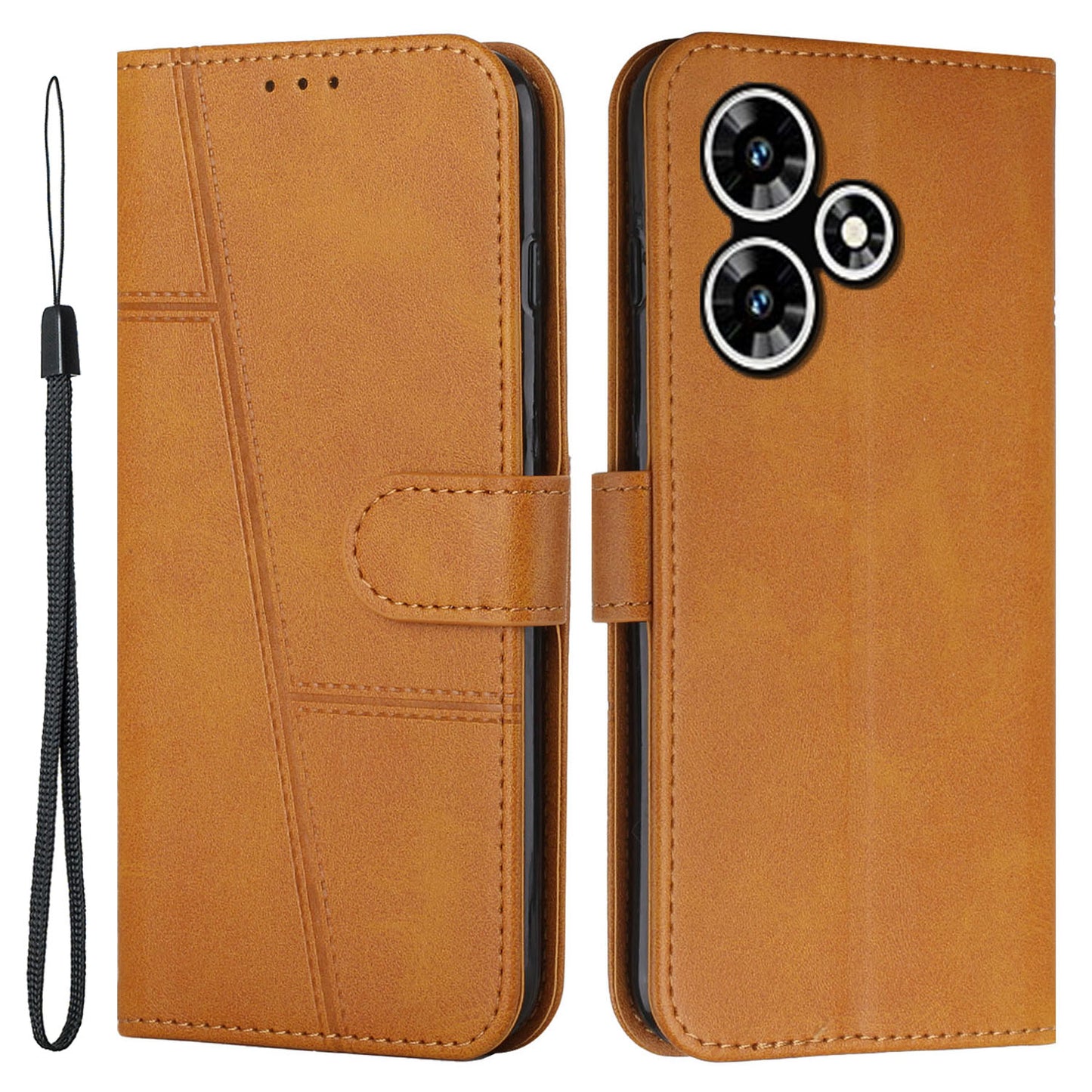 For Infinix Hot 30 Smartphone Case Anti-scratch PU Leather Magnetic Clasp Wallet Stand Cover