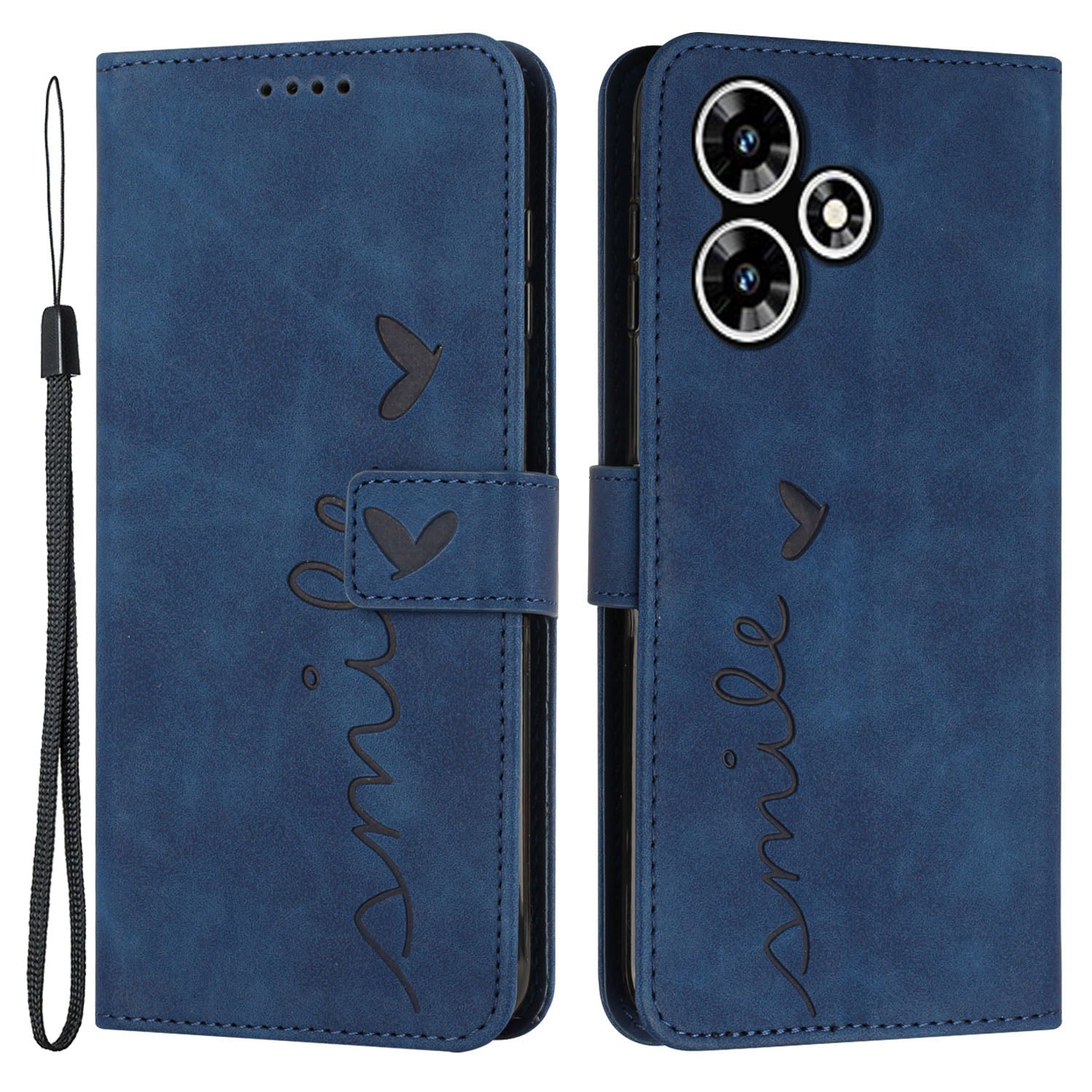 For Infinix Hot 30 Bump Proof Leather Phone Case Stand Skin-touch Imprinted Heart Wallet Cover