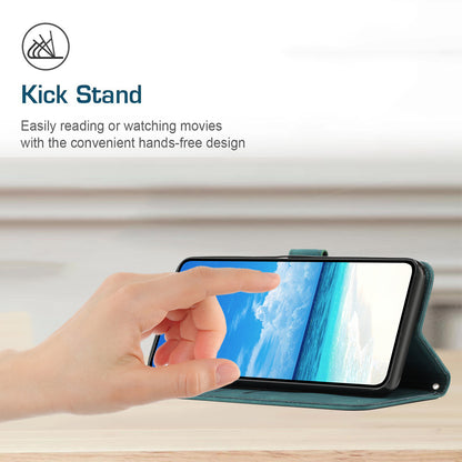 For Infinix Hot 30 Bump Proof Leather Phone Case Stand Skin-touch Imprinted Heart Wallet Cover