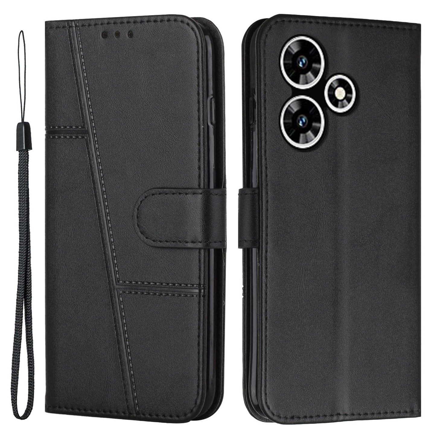 For Infinix Hot 30 Play NFC 4G Smartphone Case PU Leather Magnetic Clasp Wallet Foldable Stand Cover