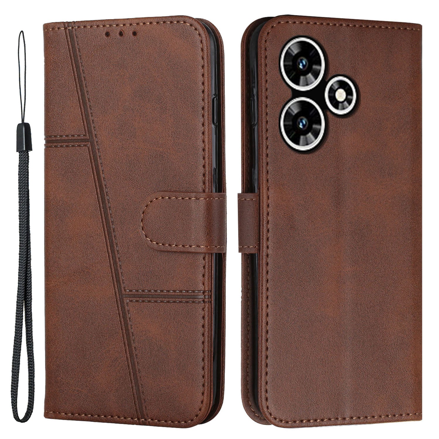 For Infinix Hot 30 Play NFC 4G Smartphone Case PU Leather Magnetic Clasp Wallet Foldable Stand Cover