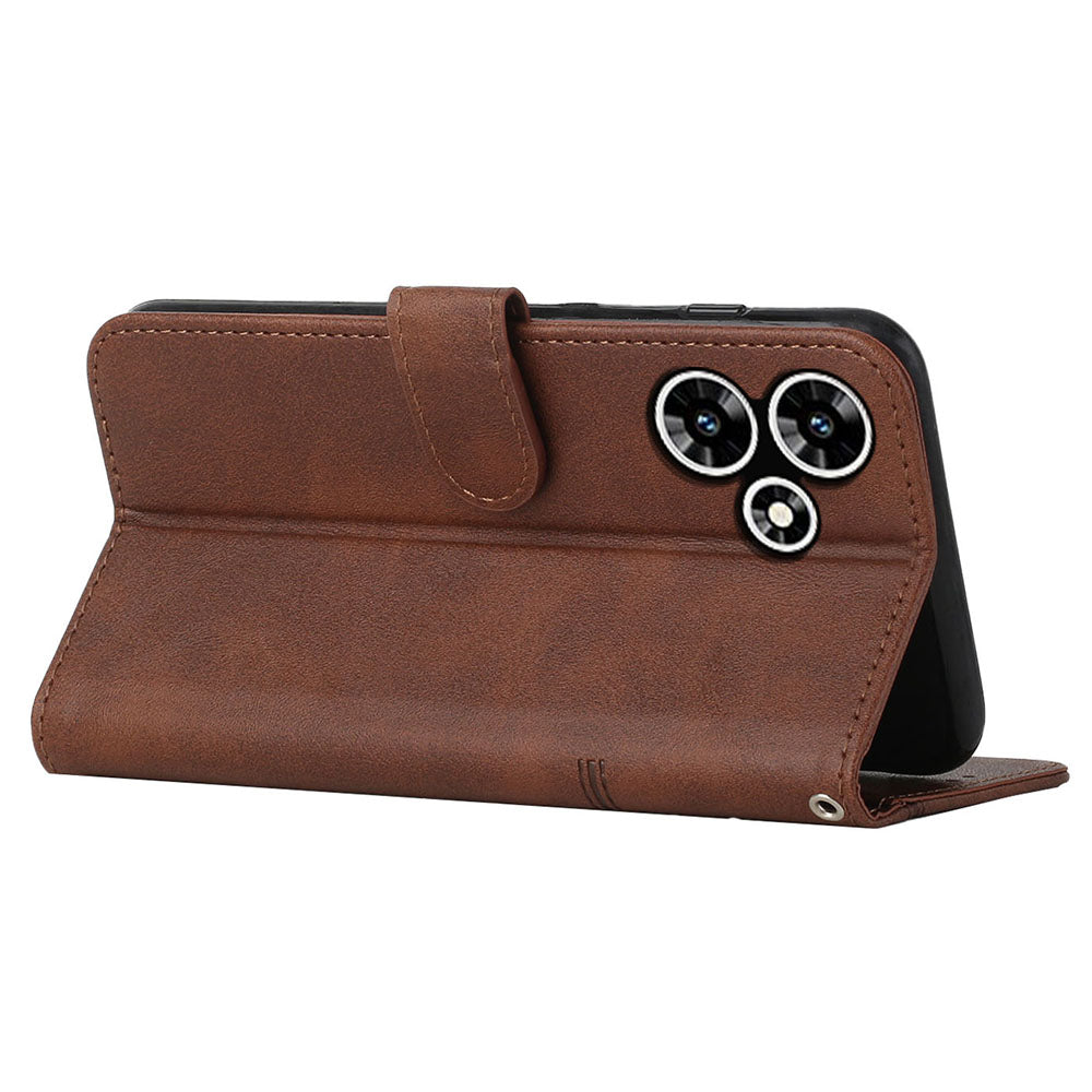 For Infinix Hot 30 Play NFC 4G Smartphone Case PU Leather Magnetic Clasp Wallet Foldable Stand Cover
