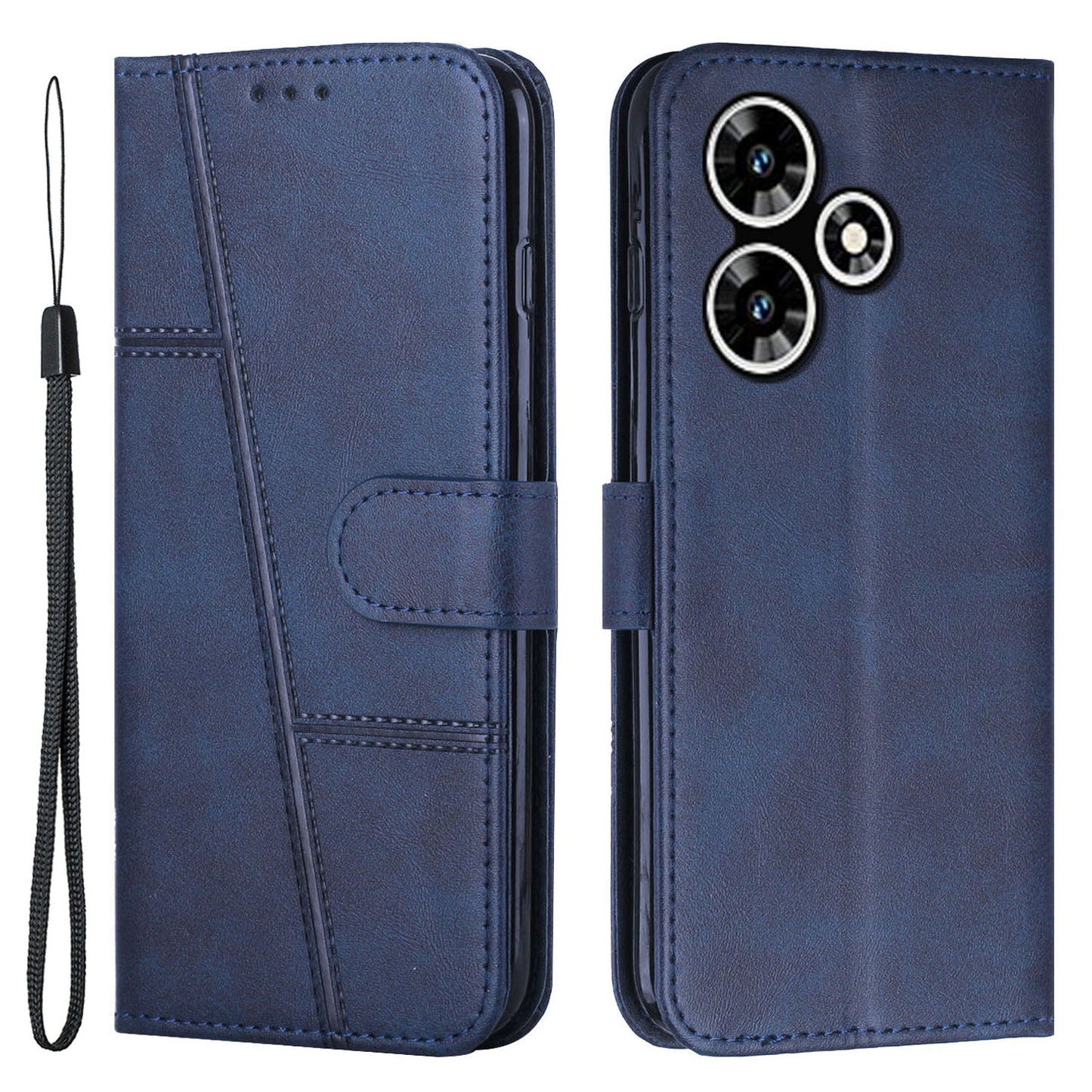 For Infinix Hot 30 Play NFC 4G Smartphone Case PU Leather Magnetic Clasp Wallet Foldable Stand Cover