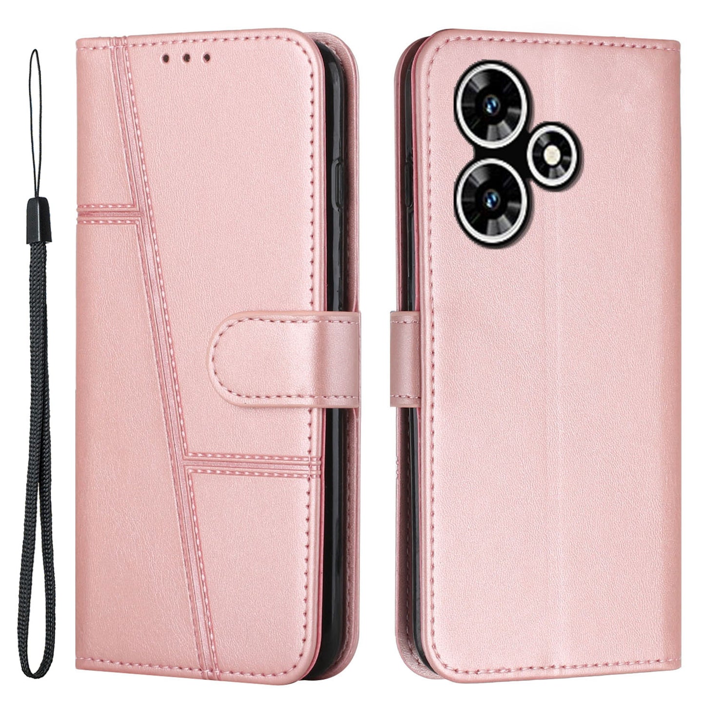 For Infinix Hot 30 Play NFC 4G Smartphone Case PU Leather Magnetic Clasp Wallet Foldable Stand Cover