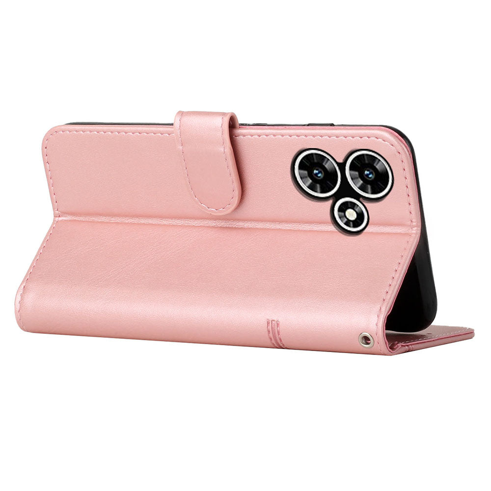 For Infinix Hot 30 Play NFC 4G Smartphone Case PU Leather Magnetic Clasp Wallet Foldable Stand Cover