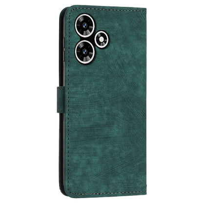 For Infinix Hot 30 Play NFC 4G Stand Wallet PU Leather Case Imprinted Lines Skin-touch Phone Cover