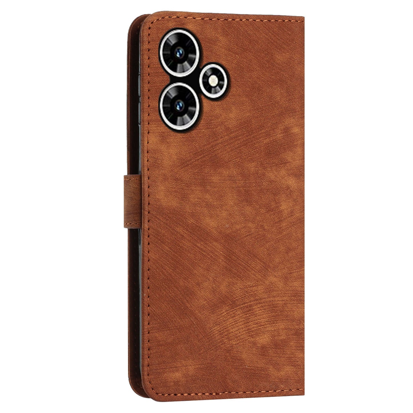 For Infinix Hot 30 Play NFC 4G Stand Wallet PU Leather Case Imprinted Lines Skin-touch Phone Cover