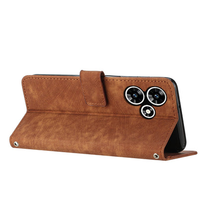 For Infinix Hot 30 Play NFC 4G Stand Wallet PU Leather Case Imprinted Lines Skin-touch Phone Cover