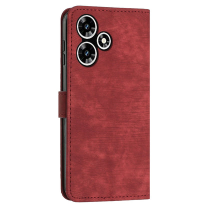 For Infinix Hot 30 Play NFC 4G Stand Wallet PU Leather Case Imprinted Lines Skin-touch Phone Cover