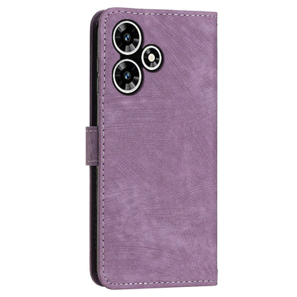 For Infinix Hot 30 Play NFC 4G Stand Wallet PU Leather Case Imprinted Lines Skin-touch Phone Cover