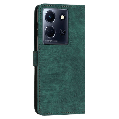 For Infinix Note 30 4G / 5G Imprinted Lines PU Leather Case Skin-touch Stand Wallet Phone Cover