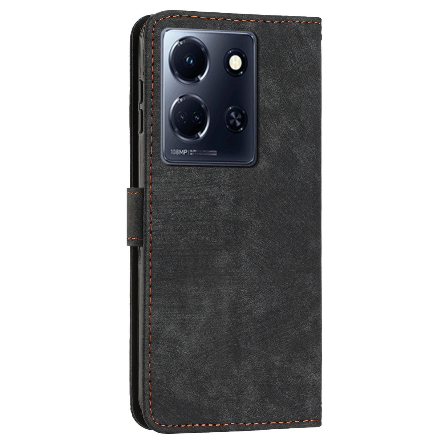 For Infinix Note 30 4G / 5G Imprinted Lines PU Leather Case Skin-touch Stand Wallet Phone Cover