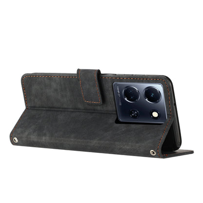 For Infinix Note 30 4G / 5G Imprinted Lines PU Leather Case Skin-touch Stand Wallet Phone Cover