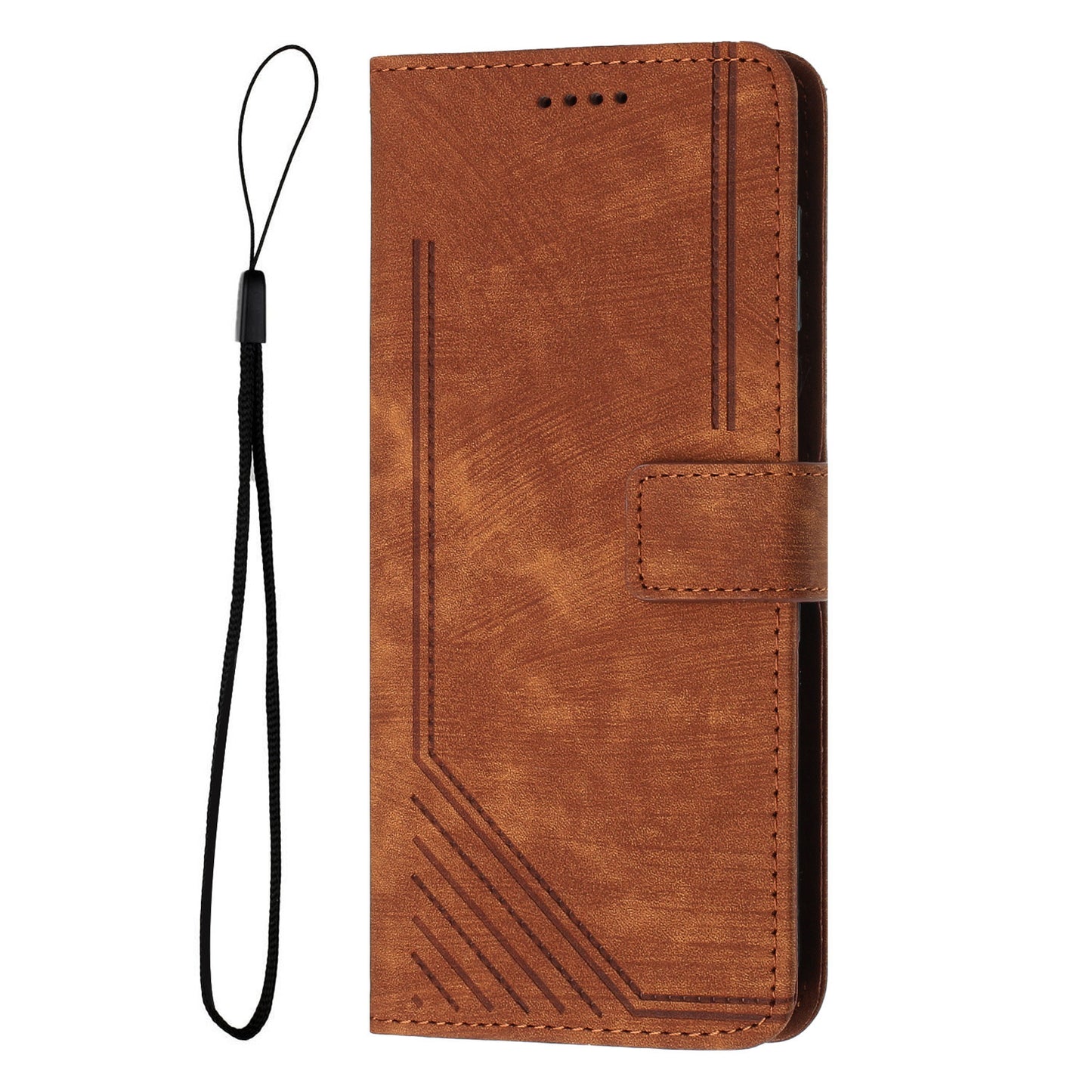 For Infinix Note 30 Pro 4G Stand PU Leather Wallet Case Skin-touch Imprinted Lines Phone Cover