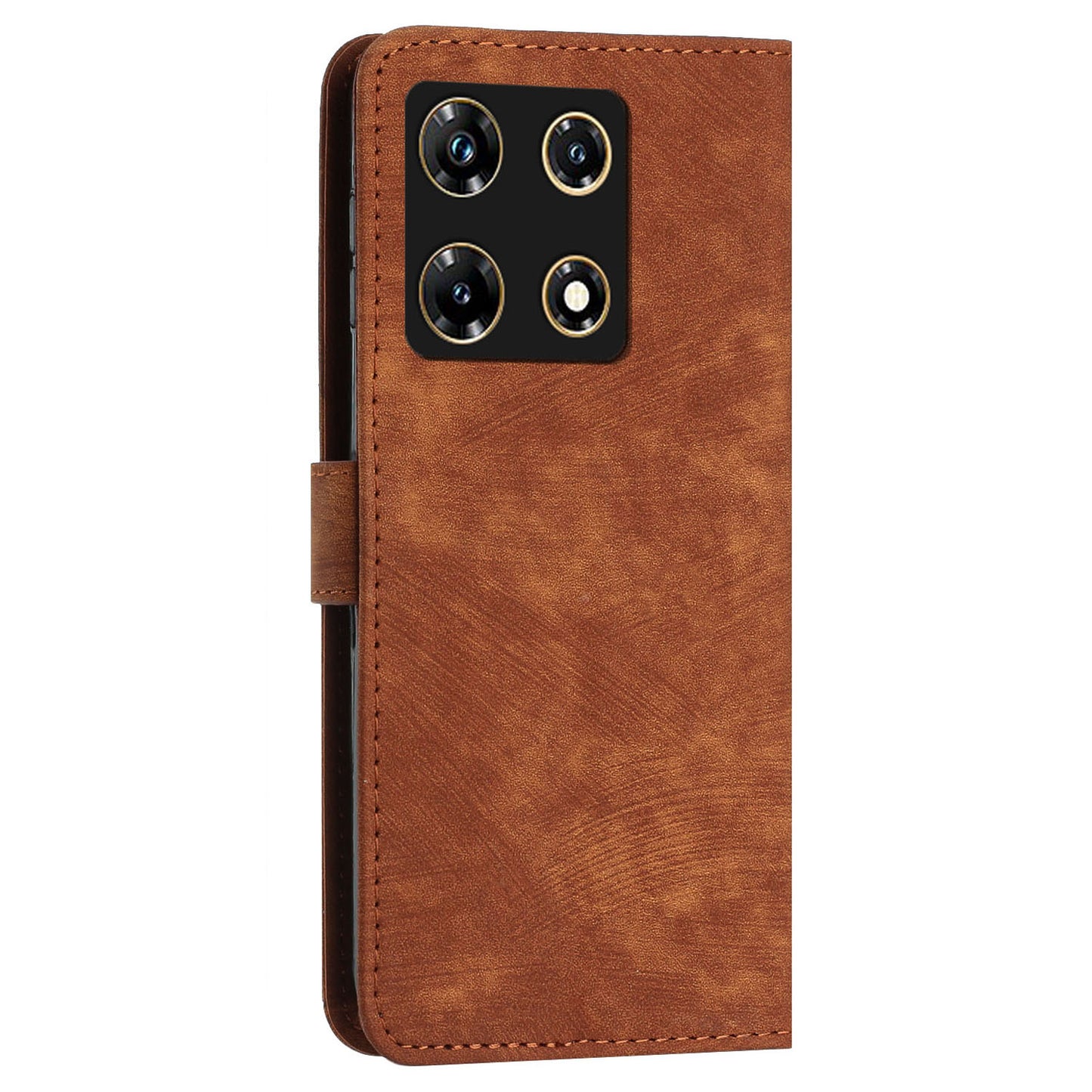 For Infinix Note 30 Pro 4G Stand PU Leather Wallet Case Skin-touch Imprinted Lines Phone Cover