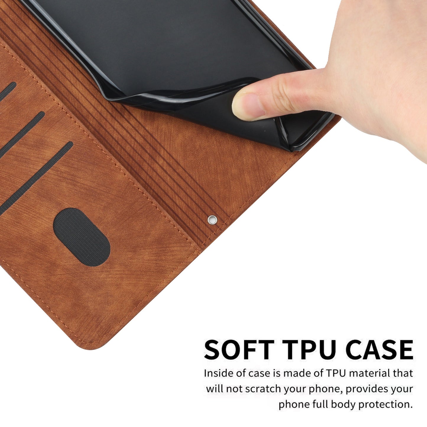 For Infinix Note 30 Pro 4G Stand PU Leather Wallet Case Skin-touch Imprinted Lines Phone Cover