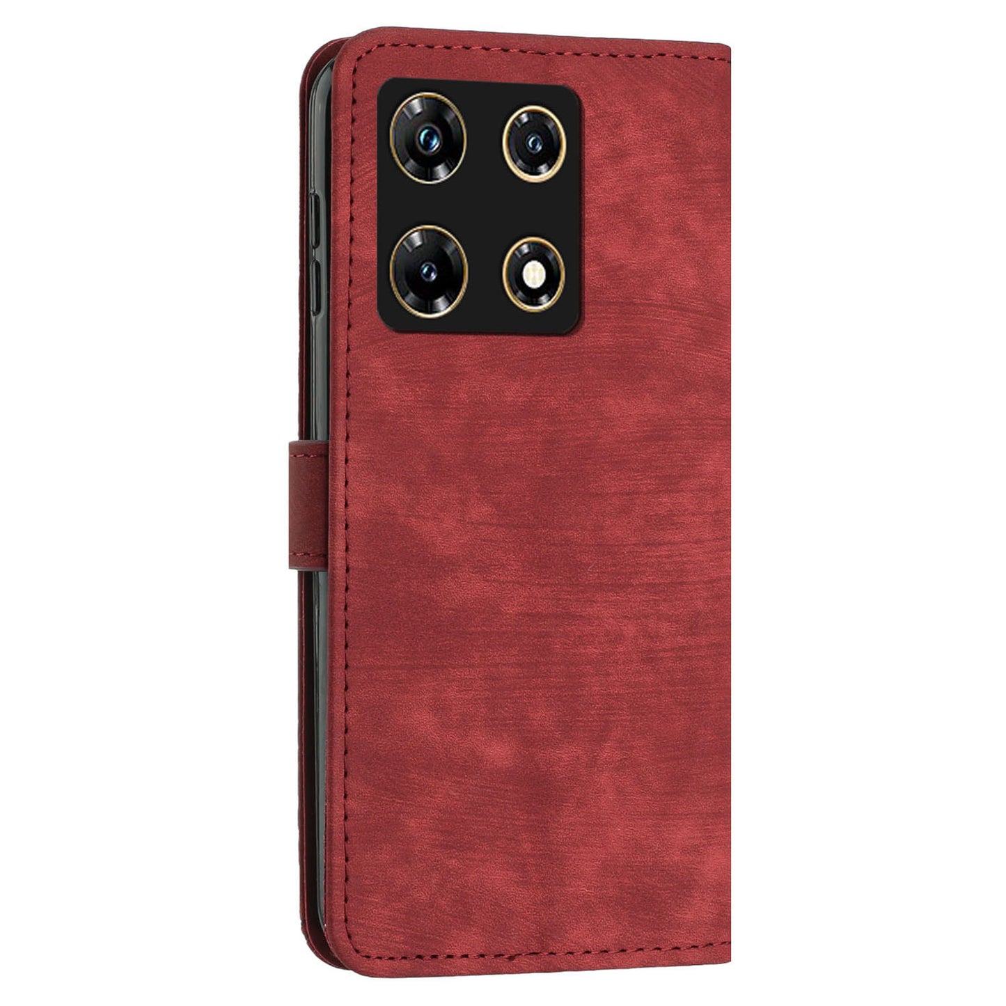 For Infinix Note 30 Pro 4G Stand PU Leather Wallet Case Skin-touch Imprinted Lines Phone Cover