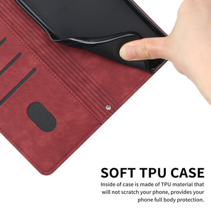 For Infinix Note 30 Pro 4G Stand PU Leather Wallet Case Skin-touch Imprinted Lines Phone Cover