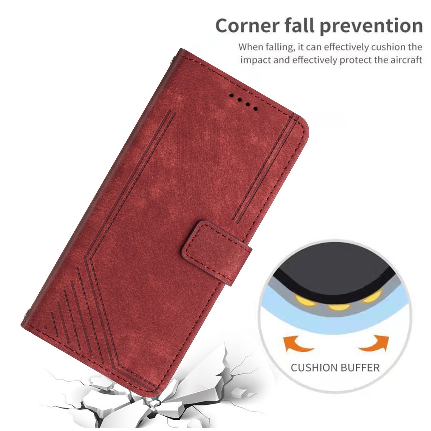 For Infinix Note 30 Pro 4G Stand PU Leather Wallet Case Skin-touch Imprinted Lines Phone Cover