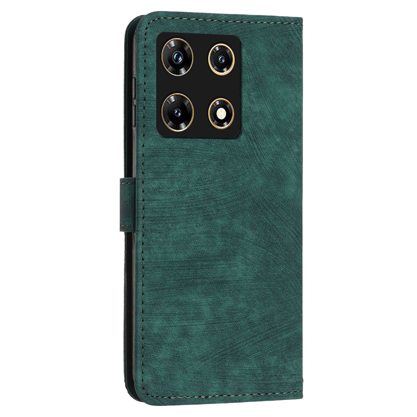 For Infinix Note 30 Pro 4G Stand PU Leather Wallet Case Skin-touch Imprinted Lines Phone Cover
