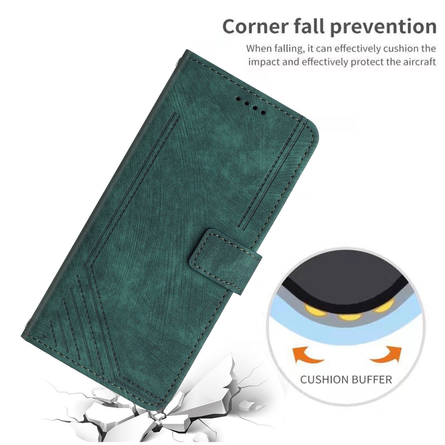For Infinix Note 30 Pro 4G Stand PU Leather Wallet Case Skin-touch Imprinted Lines Phone Cover