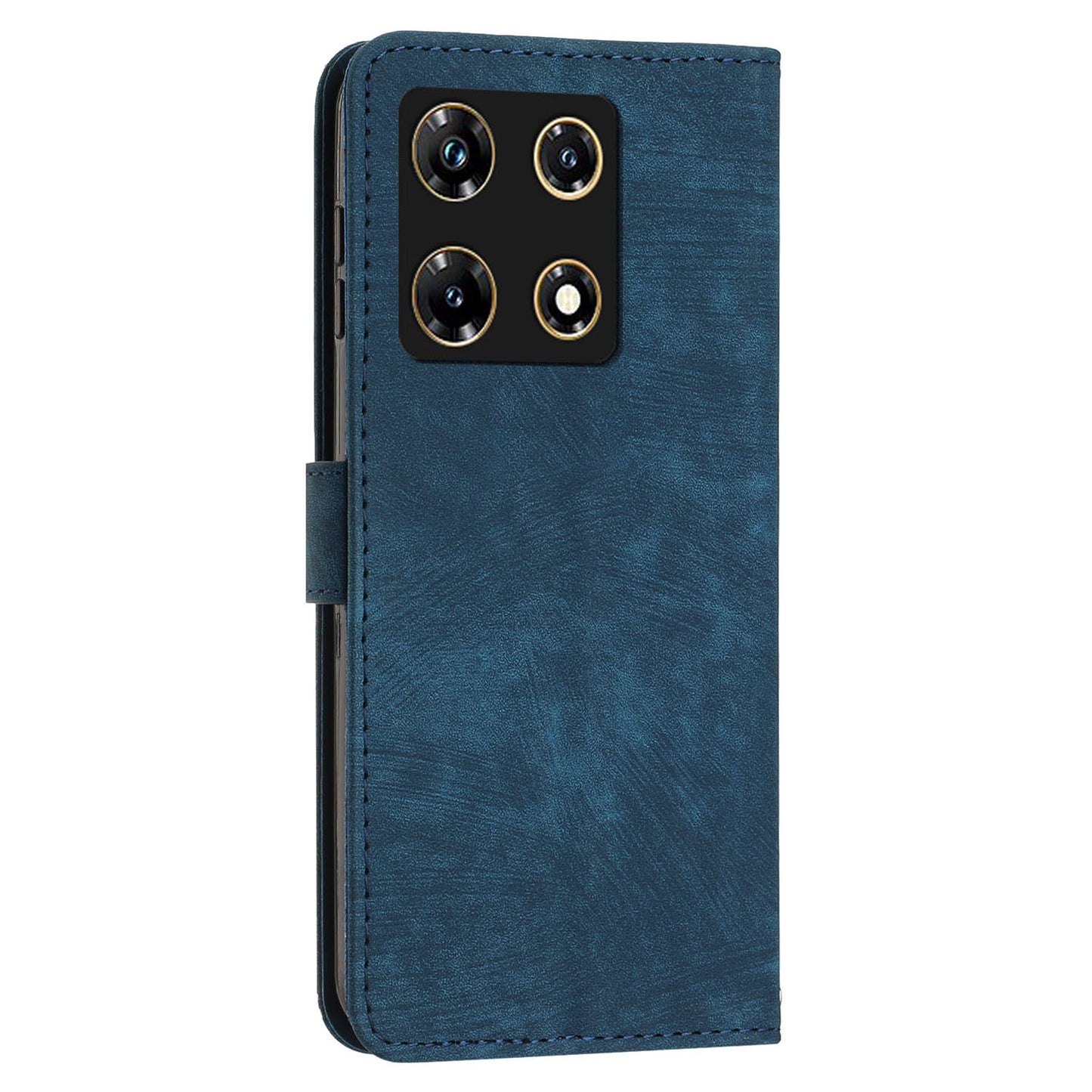 For Infinix Note 30 Pro 4G Stand PU Leather Wallet Case Skin-touch Imprinted Lines Phone Cover